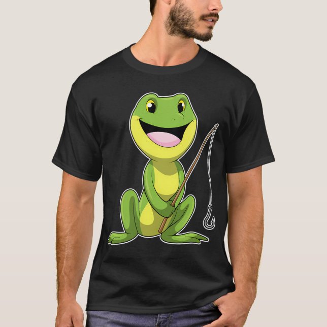 Camiseta Foca na pesca com vara de pescar & Peixe (Frente)