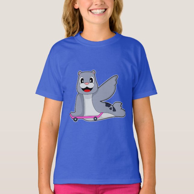 Camiseta Foca Skater Skateboard (Frente)