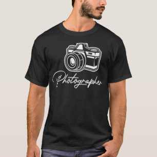Camiseta Foco da câmera com fotógrafo Lente-câmera Fotograf