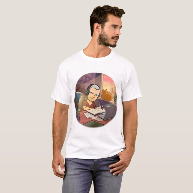 Camiseta "Foco e determinação - Teto de trabalho do Laptop  (Frente Completa)