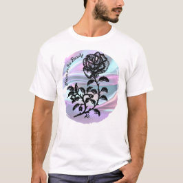 Camiseta Foco na beleza - Caneta de Rosa de de e tinta no