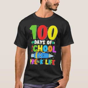 Camiseta Fofa 100 Dias De Escola Pré K Vida Professora Alun