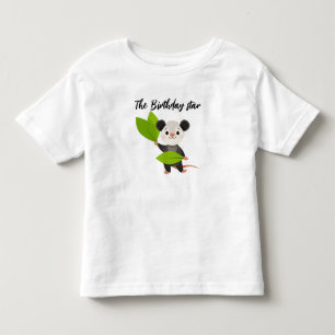 Camiseta Fofa A Estrela de Aniversário Guaxinim Florestal d