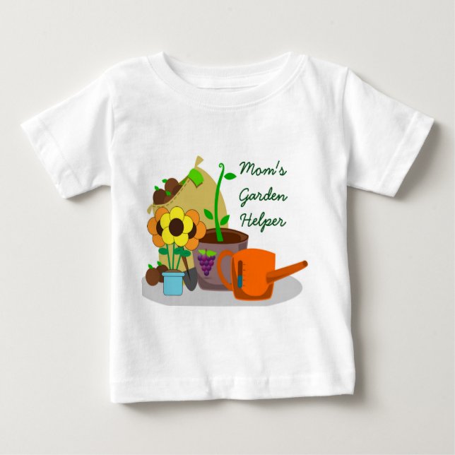 Camiseta Fofa Ajuda para a Mamãe no Jardim  (Frente)