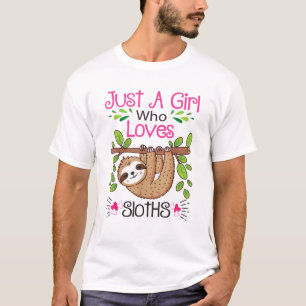 Camiseta Fofa Amante de Preguiça Mulheres Meninas Apenas um