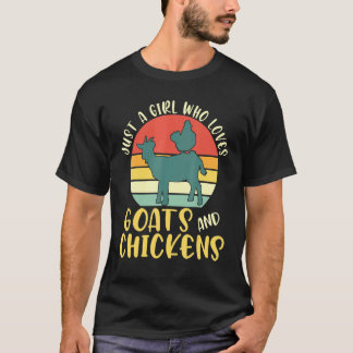Camiseta Fofa Apenas Uma Garota Que Ama Galinhas Cabras Gar