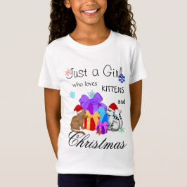 Camiseta Fofa apenas uma garota que ama gatinhos e Natal