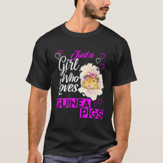 Camiseta Fofa Apenas Uma Garota Que Ama Porquinhos-da-índia