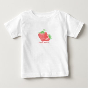 Camiseta fofa de morango doce