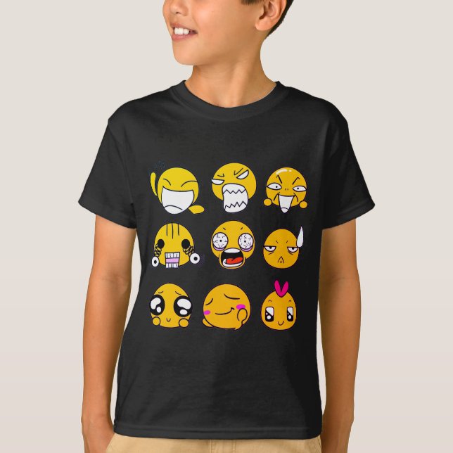 camiseta fofa emojis (Frente)