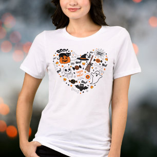 Camiseta Fofa Espantalha Halloween Preto e Laranja