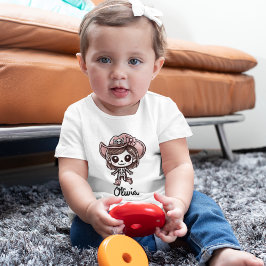 Camiseta Fofa, Esqueleto de Vaqueira, Nome Personalizado, H