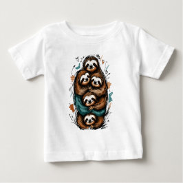 Camiseta Fofa Família de Preguiças Empilhadas – Desenho Eng