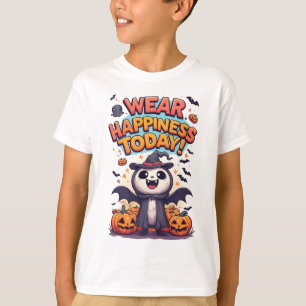 Camiseta Fofa Fantasia de Morcego de Halloween Abóboras 🦇