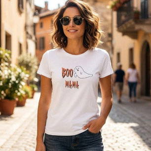 Camiseta Fofa Fantasma Pequena Boo Mamãe Chá de Bebê de Hal