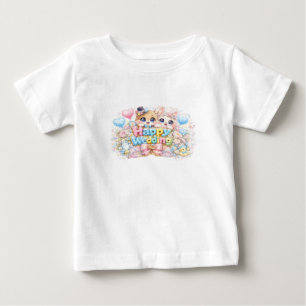 Camiseta Fofa Kawaii Casal Feliz Animais Pastel Pi