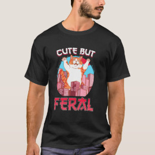 Camiseta Fofa mas Feral! Roupa de Concerto de Festa de Gato