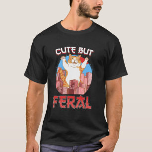 Camiseta Fofa mas Feral! Roupa de Concerto de Festa de Gato