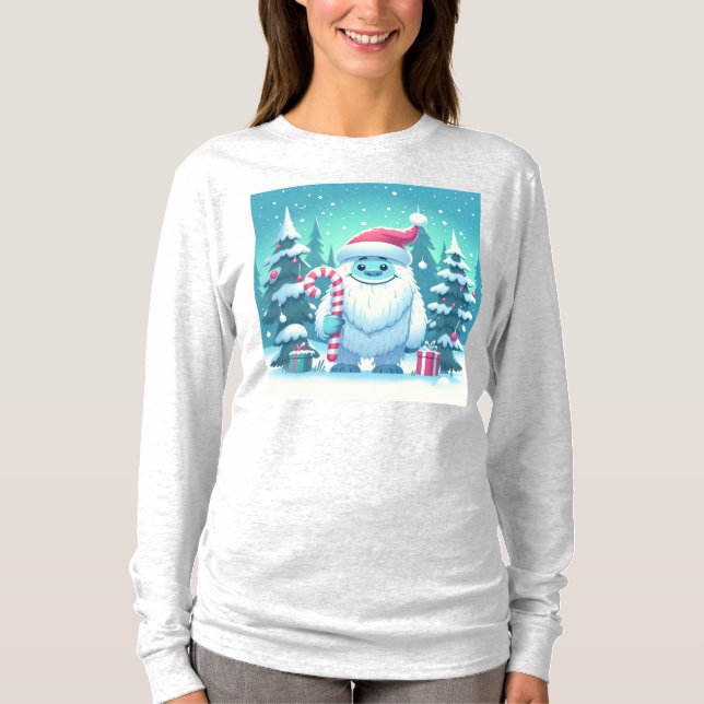 Camiseta Fofa yeti de Natal/inverno (Frente)