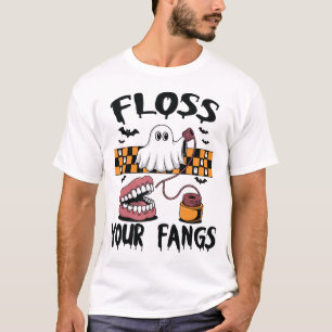 Camiseta Fofe suas Presas Engraçado Fantasma Dental Hallowe