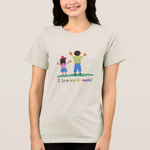 Camiseta Fofinho Eu Amo Vocês Muito Estilo Desenho Infantil