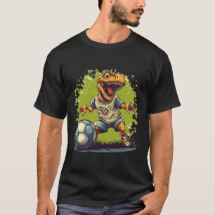 Camiseta Fofinho Traje de Dinossauro Jogador de Futebol Par