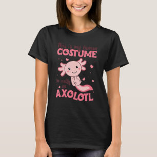 Camiseta fofo axolotl este é o meu traje humano.