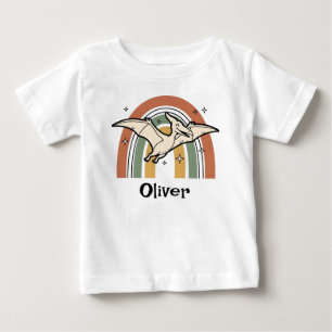 Camiseta Fofo Boho Tom Dinosauro Voador & Arco-íris