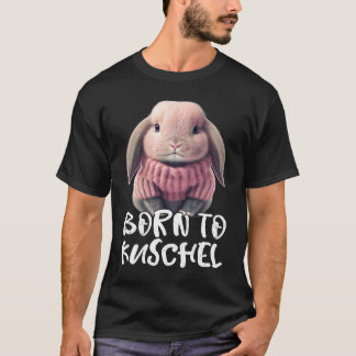 Camiseta Fofo Coelho de Pelúcia Nascido para Abraçar Coelho