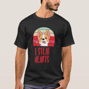 Camiseta fofo corgi, eu roubo corações