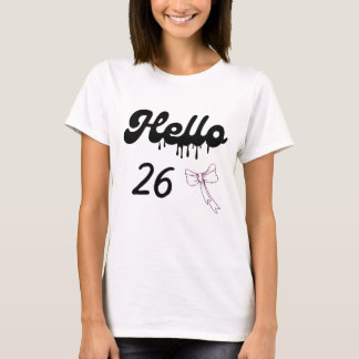 Camiseta fofo de 26º aniversário para meninas – Do