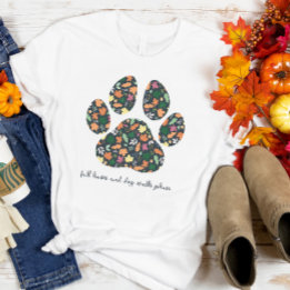 Camiseta Fofo de Estampa de Pata de Outono para Am
