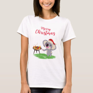 Camiseta Fofo de Natal australiano Koala apreciando um CHUR