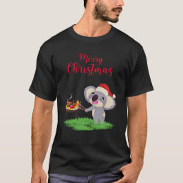 Camiseta Fofo de Natal australiano Koala apreciando um CHUR