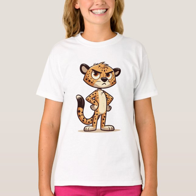 Camiseta fofo, descontentente leopardo (Frente)