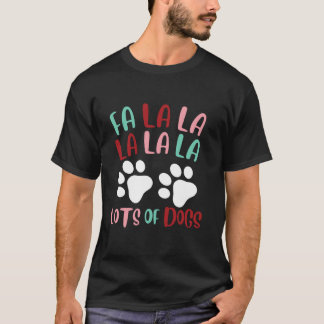 Camiseta Fofo Fa la la Muitos Cães Natal Amor De Cachorro N