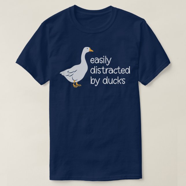 Camiseta Fofo facilmente distraído por patos (Frente do Design)