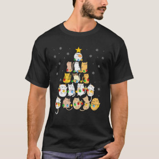 Camiseta Fofo Gatos Fofo Árvore de Natal Engraçado, Ornamen