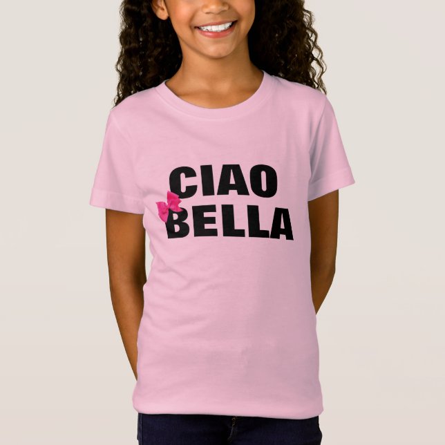 Camiseta fofo italiano ciao bella design (Frente)