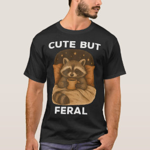 Camiseta Fofo Mas Feroz Guaxinim Engraçado Dormindo Em Uma