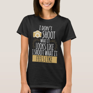 Camiseta Fofo para uma câmera fotográfica