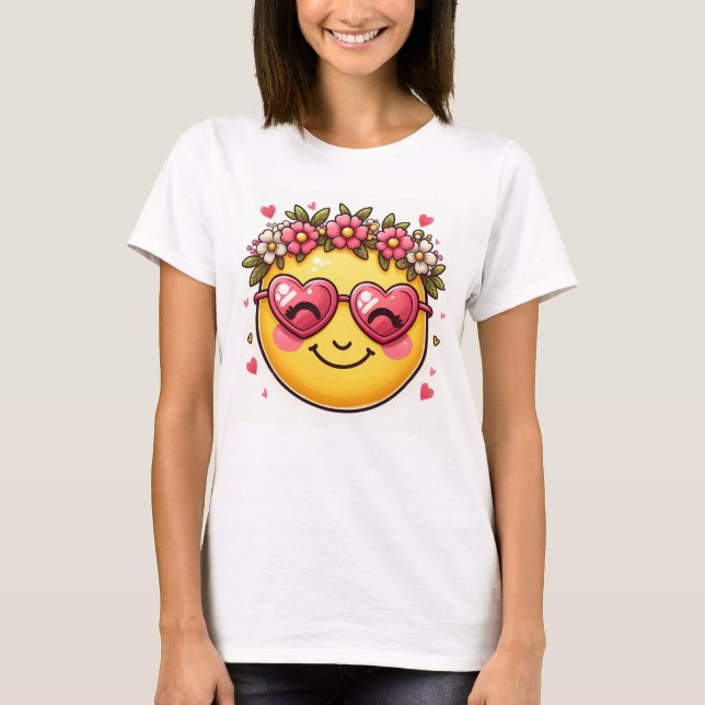 Camiseta fofo sorrindo emoji (Frente)