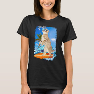 Camiseta Fofo Surfista Havaiano Gato Amante Surfista Praia 