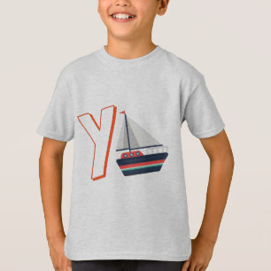 Camiseta Fofo Y de Iate - Crianças Inglês Alfabeto ABCD