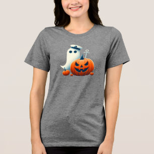 Camiseta Fofos fantasmas/abóboras de Halloween náuticos/cos