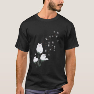 Camiseta Fofos Gatos Sementes de Dente-de-Leão Gatinhos Ama