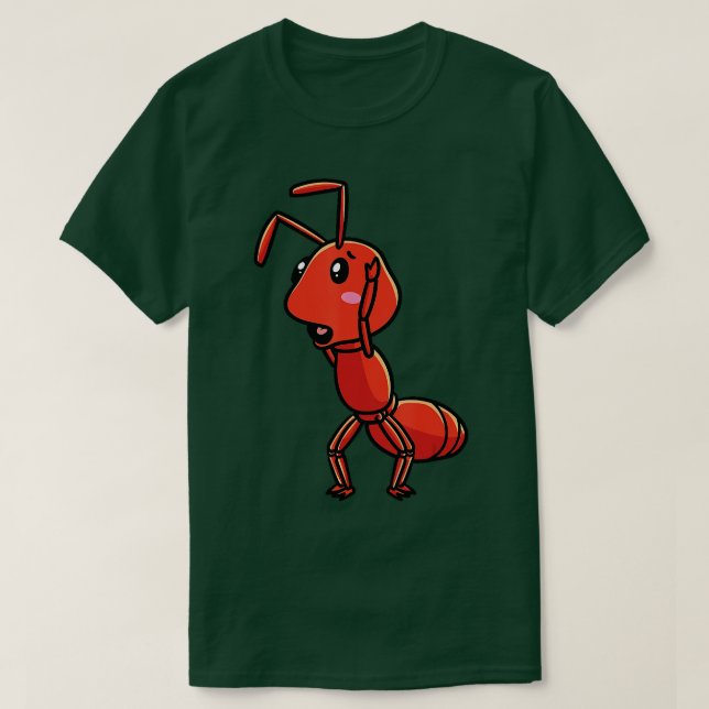 Camiseta Fogo Ant Red Ant Emoticon Meninas Crianças Entomol (Frente do Design)