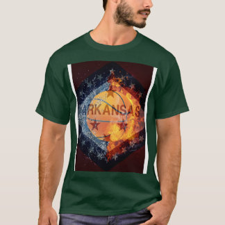 CAMISETA FOGO DE BANDEIRA ARKANSAS BASKETBALL E GELO