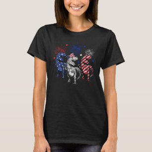 Camiseta Fogo De Dinossauro Vermelho Azul Rex Dinossauro 4 