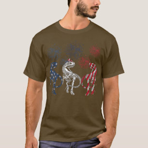 Camiseta Fogo De Dinossauro Vermelho Branco Azul 4º De J